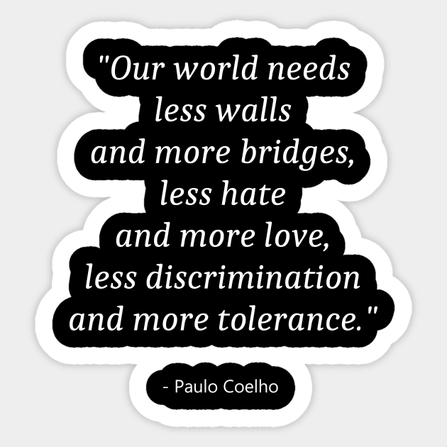 Quote About Zero Discrimination Day Sticker by Fandie